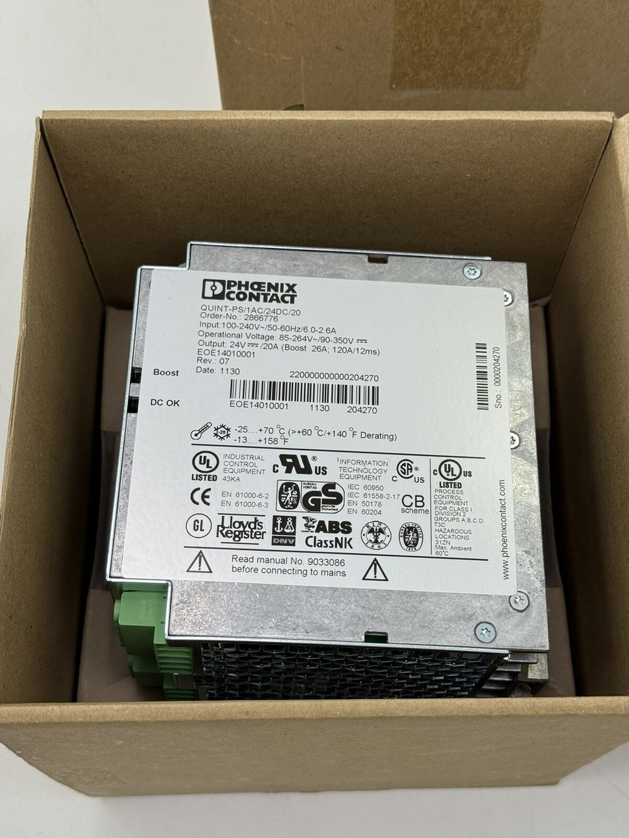 PHOENIX CONTACT QUINT-PS/1AC-24DC/20 POWER SUPPLY UNIT 2866776 | eBay