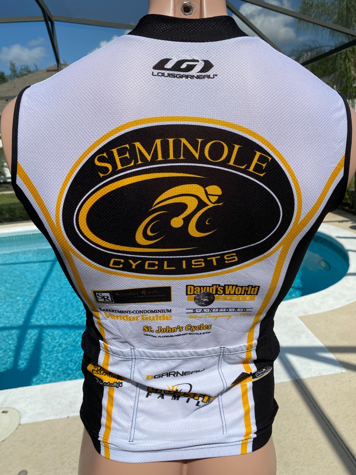 Louis Garneau Cycling Jersey Seminole Florida Cyclists shirt Mens XS