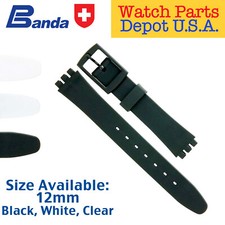 Banda Watch 12mm Strap Replacement Band Solid Generic for Ladies for Swatch