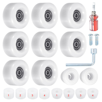 8pcs Roller Skate Wheels Quad with ABEC-9 Bearing 82A PU  2 Toe Stoppers