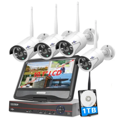 Hiseeu 10CH NVR 5MP Wifi CCTV Security Camera System Outdoor Home Kit Remote APP