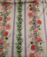 Vip Screen Print Fabric 3 Yds Morning Glories Cranston Print Works 46"W
