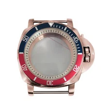 42mm PVD Rose Gold Watch Case Bezel White Inner Shadow Part for NH35/36 Movement