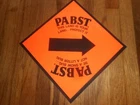 NOS Vintage PABST BLUE RIBBON BEER Snowmobile Trail Marking Advertising SIGN