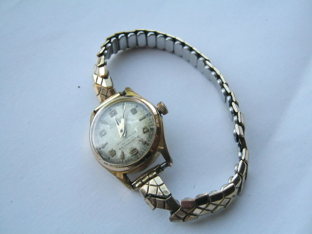 Vintage Swiss Allaine Gold plated Ladies Mechanical Watch Ancre 17