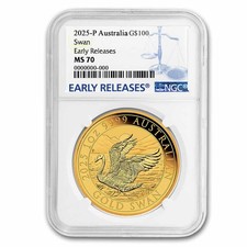 2025 Australia 1 oz Gold Swan MS-70 NGC (Early Release) 5461.79 per troy oz