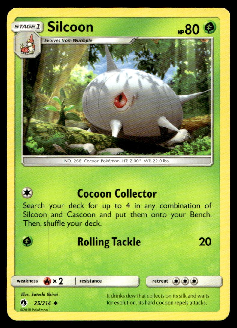 NM Silcoon [SM - Lost Thunder 25/214] Uncommon Pokemon TCG