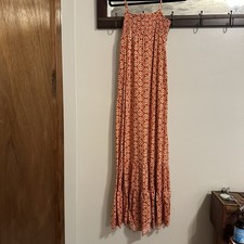 Mossimo Vintage Maxi Dress Aztec Bohemian Peach Flowy Boho Dress XS