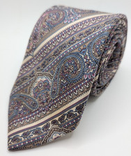 Christian Dior Silk Tie Men's 3-1/4x57 Colorful Paisley -Made In USA - Excellent