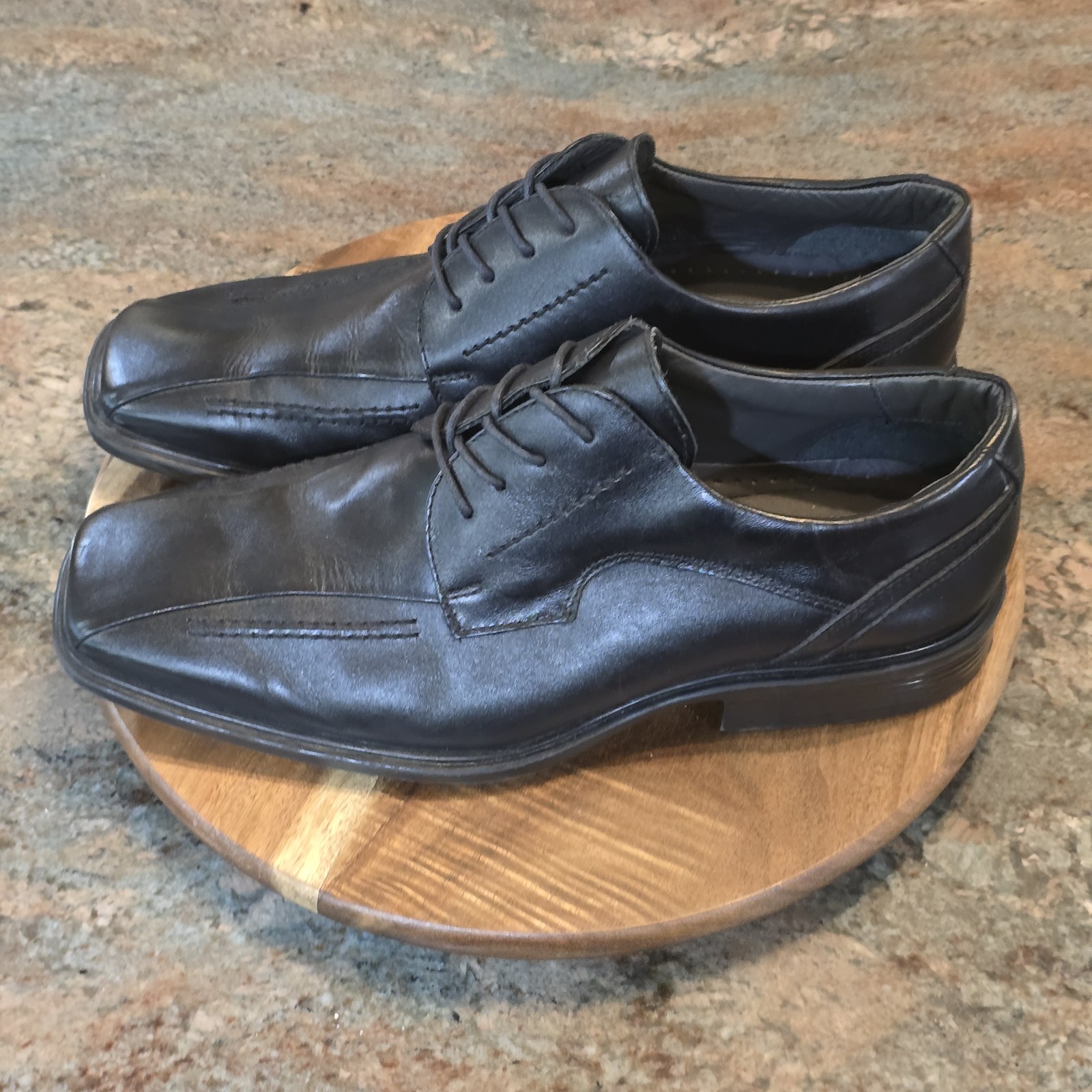 SAOLA Belvedere Dumbarton Scarpe eleganti derby punta quadrata in pelle nera da uomo taglia 13