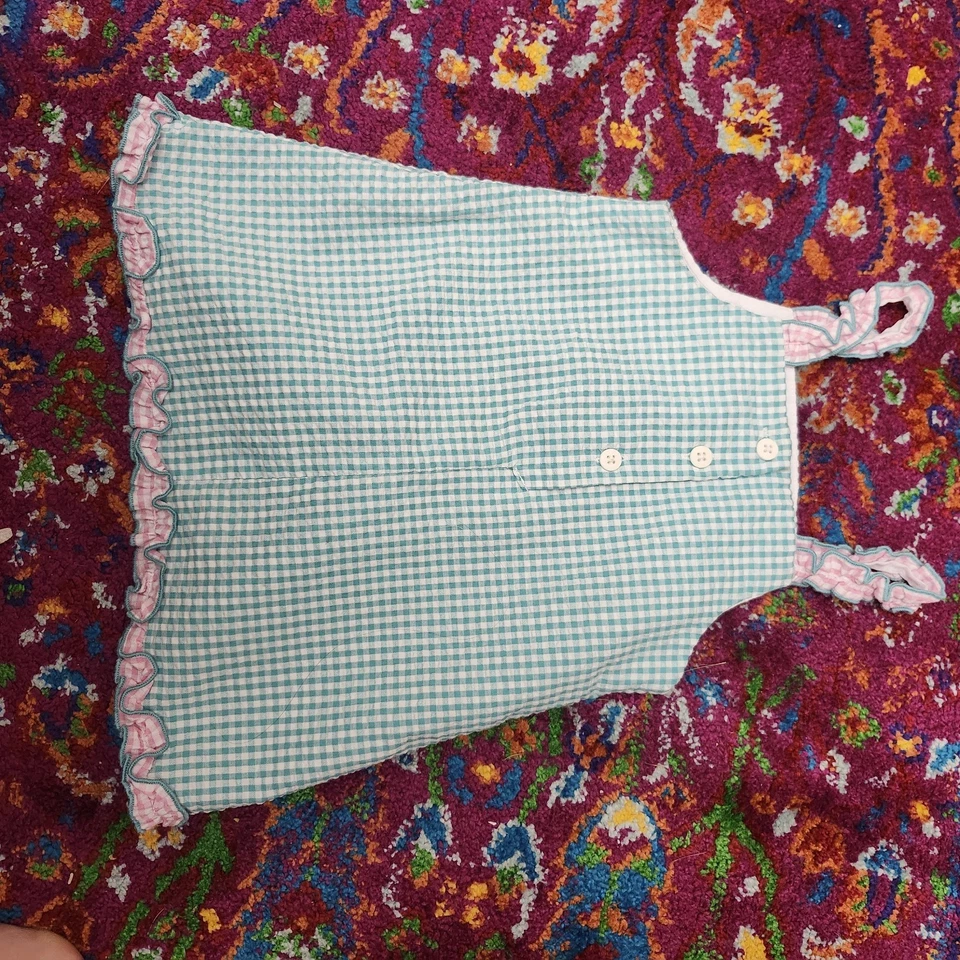 Vestido Good Lad 12M Bebé Niña Guinga Rosa Flor Apliques Volantes Borde Verano Foto 4 de 4