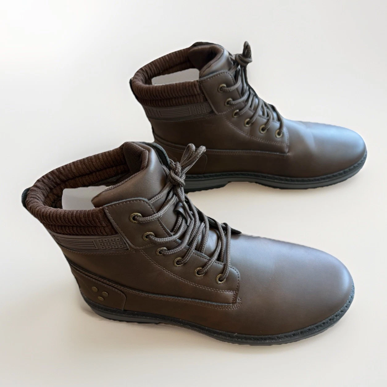 Athlefit Men’s Brown Lace Up Combat Hiking Boots Size 11