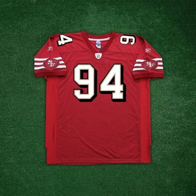 NFL 49ers Reebok ユニフォーム アメフト ゲームシャツ 刺繍ロゴ Justin Smith Reebok San Francisco 49ers NFL Authentic On-Field EQT