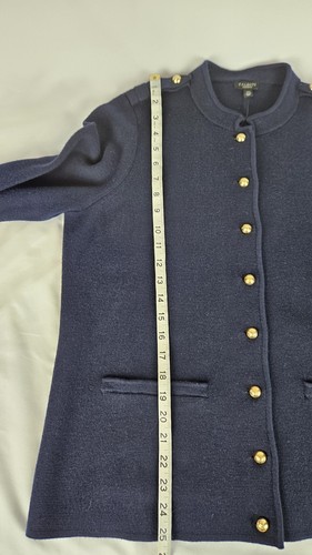 NWT! Talbots Military Style Sweater Jacket Women's PLUS Size 1XP Navy Merino - Picture 8 of 9