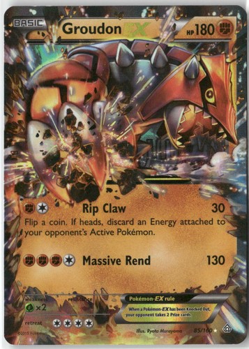 Groudon EX 85/160 Holo Ultra Rare Primal Clash Pokemon Near Mint