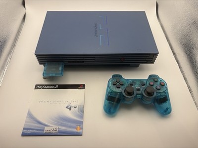Sony PlayStation 2 PS2 Rare Aqua Console & Wireless Controller - USA Seller