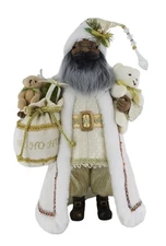 16 Inch Standing Ho African American Black Ethnic Santa Claus Christmas Figur...