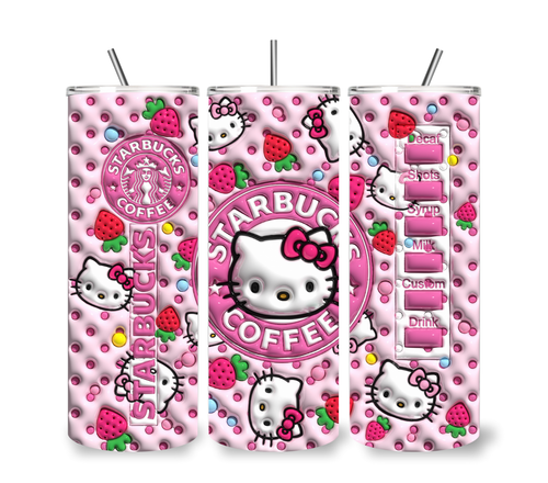 HelloKitty 20 OZ STAINLESS STEEL TUMBLER CUP +LID/STRAW - Picture 11 of 17