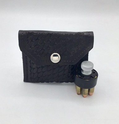 HKS Speedloader 10, 6 Load .38 & .357 w/ Leather Single Snap Braided Belt Pouch