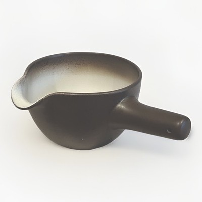 Heath Ceramics Pouring Bowl Dark Brown with Ombré White Glaze  Modern Aesthetic 