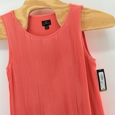Worthington Dress Womens Large Sleeveless Pleated Midi Tank Summer Party Swing