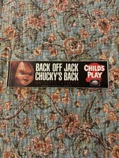 Official Release 1990 Child’s Play 2 Bumper Sticker (9.5x2.5 in) Big! RARE Find!