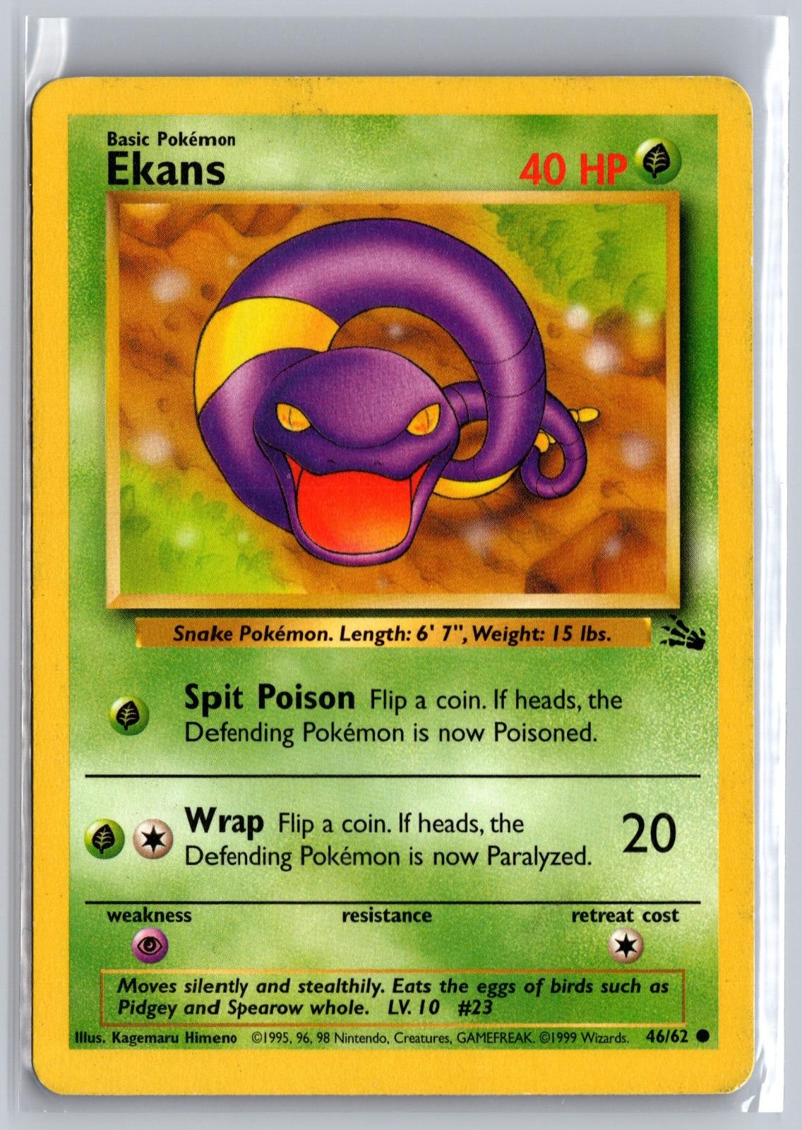 EKANS 46/62 COMMON FOSSIL POKEMON UNLIMITED
