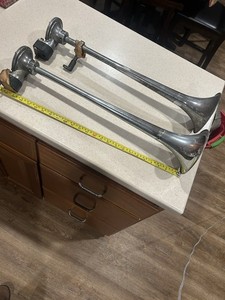 2 Vintage 25” International Harvester Truck Horns