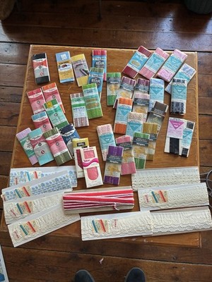 Wrights+ Bias Tape Quilt Blanket Lace Seam Binding VINTAGE - LOT of 45  READ