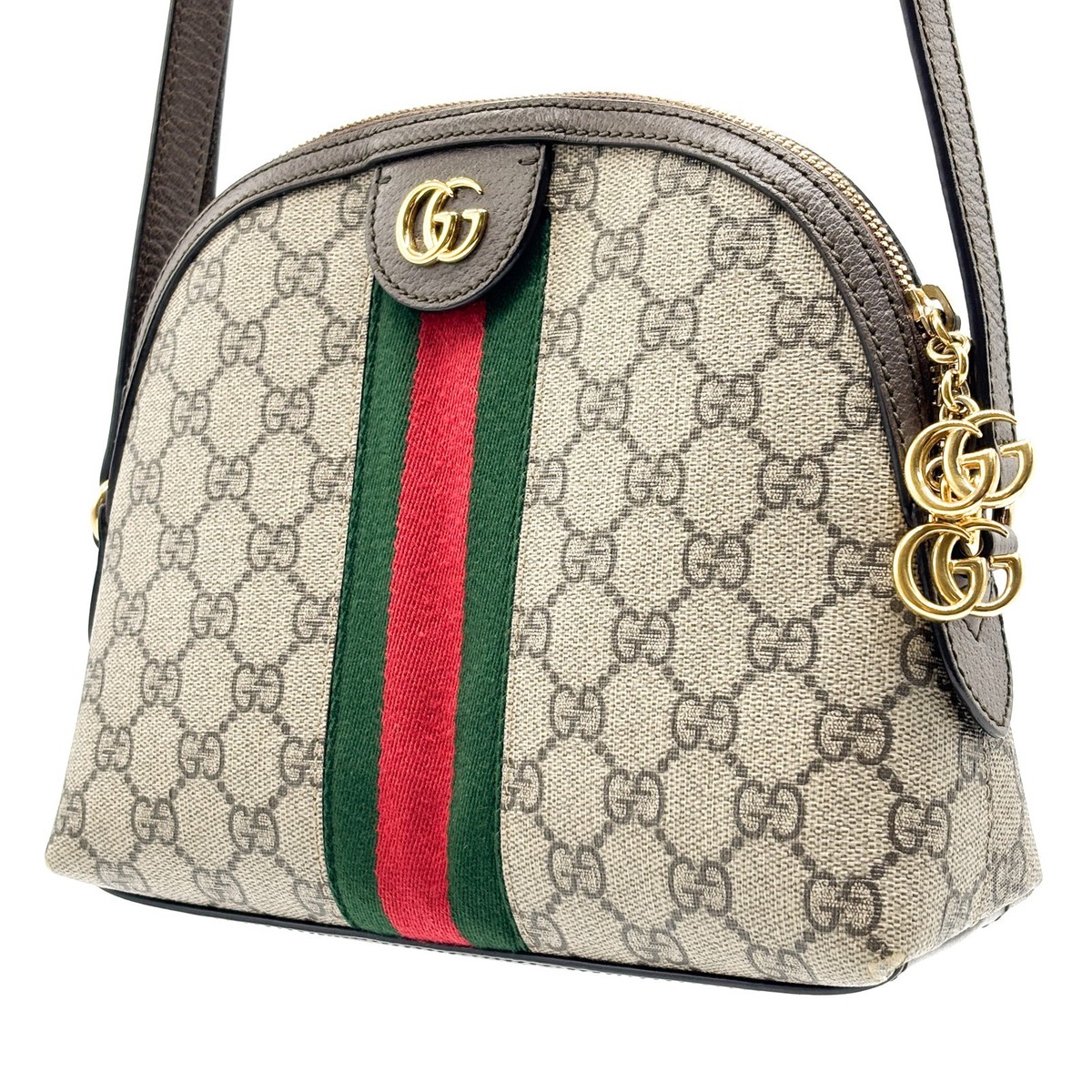 GUCCI Ophidia GG Supreme Shoulder Bag 499621 Sherry Leather Beige