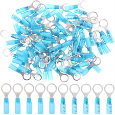 10-100pcs Marine Grade 1/4" Ring Wire Connectors 16-14 AWG Heat Shrink Terminals