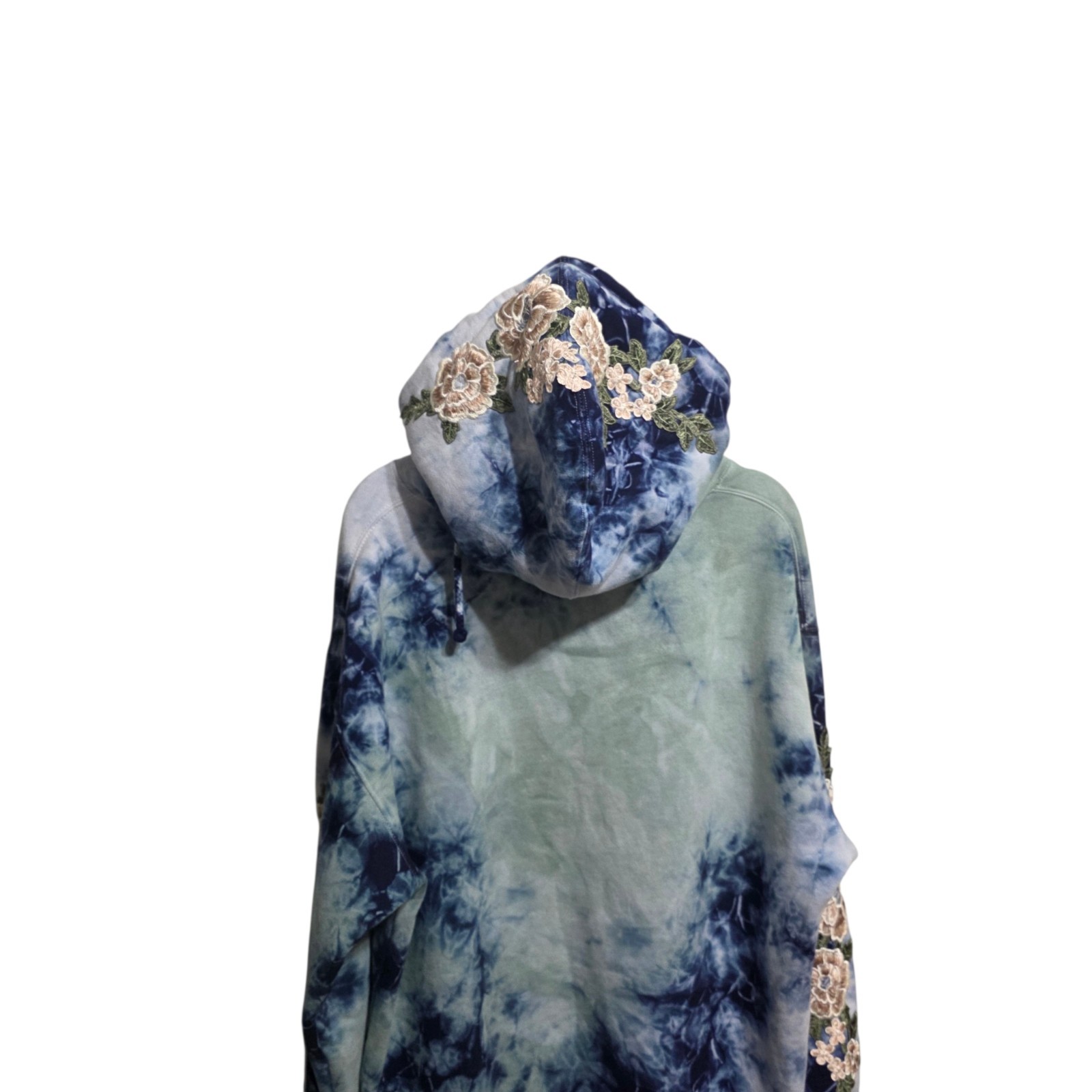 Civil Regime Men's/Unisex Tie Dye Embroidered Floral Hoodie Sz Medium Streetwear image 5