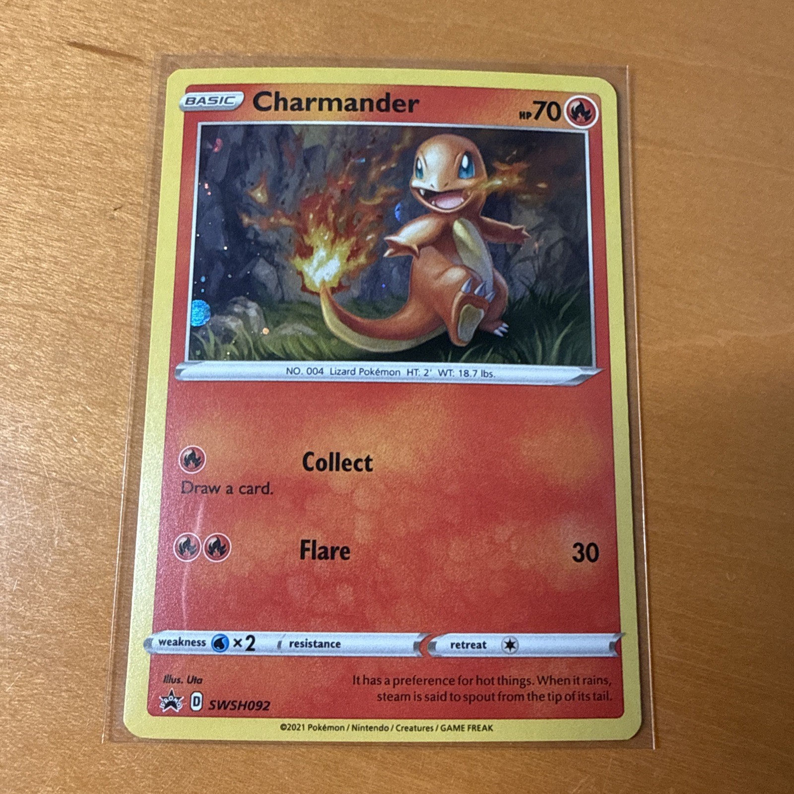 Pokemon Sword & Shield Charmander Foil Holo Black Star Promo Card SWSH092 