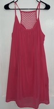 SYS Hot Pink Mesh Accent Backless Sundress M Sleeveless Scoop Neck Strappy