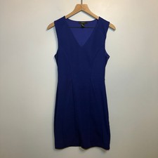 Forever 21 Women's Royal Blue V-Neck Sleeveless Textured Sheath Dress Medium