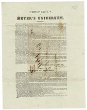 Herrmann J Meyer / Prospectus of Meyer's Universum 1852 Americana