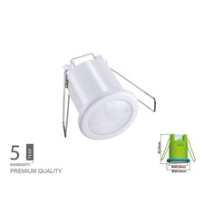 Sensore di Movimento PIR Mini Montaggio Da Incasso Soffitto Bianco 360 Gradi SKU