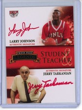 2007-08 Press Pass Legends Larry Johnson Jerry Tarkanian Student & Teacher Auto