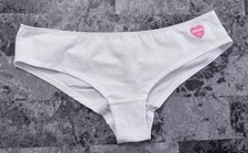 NWT VICTORIA'S SECRET PINK M WHITE RUCHED VINTAGE RARE CHEEKY HIPSTER PANTIES
