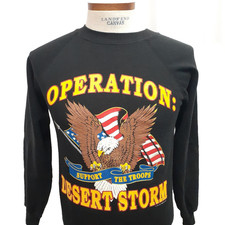 VINTAGE 90s Hanes Operation Desert Storm Crewneck Sweatshirt Shirt Small Medium