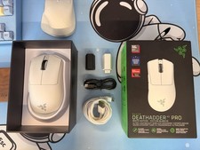 Razer DeathAdder V3 Pro White Hyperpolling Dongle Glass Skates