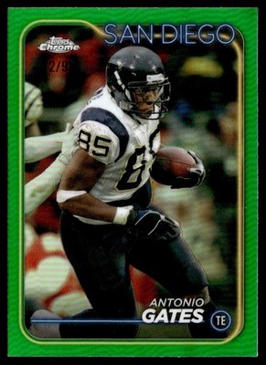 2024 Topps Chrome Green Refractor Antonio Gates 02/99 #173