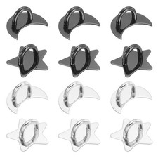 12 Pcs Phone Finger Grip Hook, 25/17mm, Silver, Black
