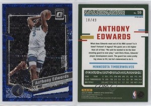 2023-24 Panini Donruss Optic Fast Break Blue Prizm /49 Anthony Edwards #59