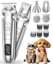 Oneisall small dog clippers and paw trimmer. 4 in 1 cordless dog grooming kit