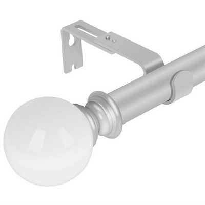 Daintier 1 Inch Single Window Curtain Rod Crystal Ball Finial72-144 Inchmatte