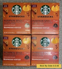 4 Boxes of 8 Starbucks Pumpkin Spice Nespresso Vertuo Capsules Best By 3-2-26