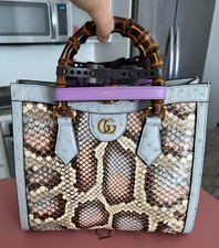 Gucci Diana Python and Ostrich Limited Edition Exotic Tote with exclusive Box