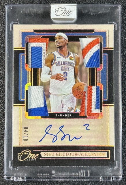 Shai Gilgeous-alexander 2024-25 Panini One And One Quad Gu Patch Auto Gold 4/10