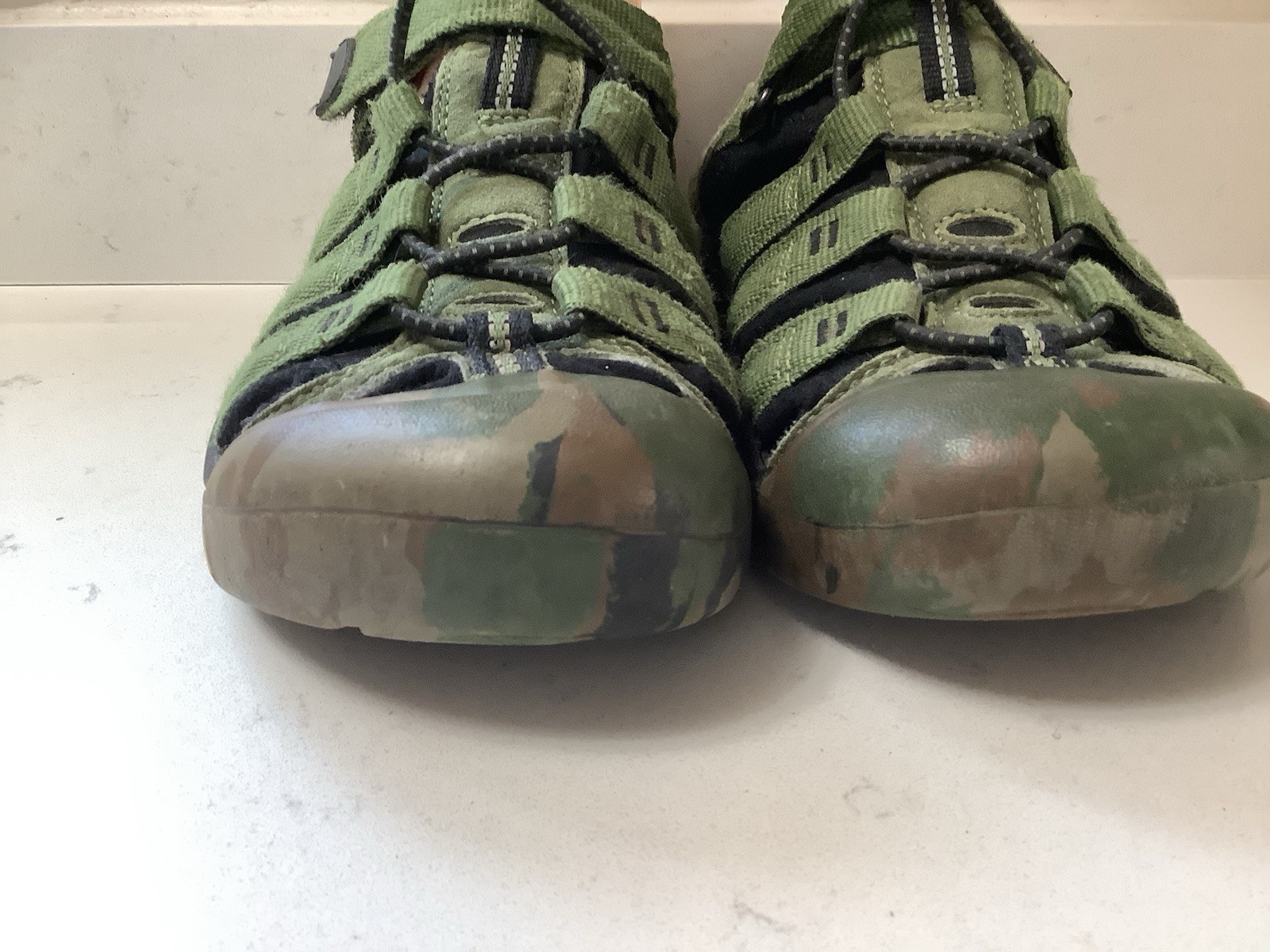 Sandali impermeabili KEEN Newport H2 verdi mimetici gioco quotidiano giovani taglia 4